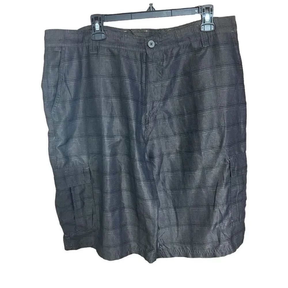 Burnside Plaid Size 38 Board Shorts Hybrid Trunks